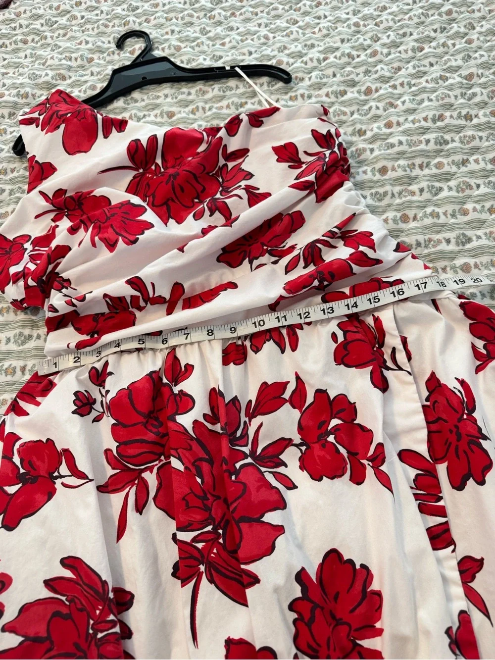 Abercrombie & Fitch One Shoulder Cutout Floral Maxi Dress Red White Size XL